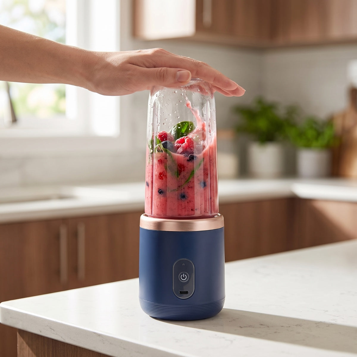 6-blade portable blender, rechargeable travel smoothie blender